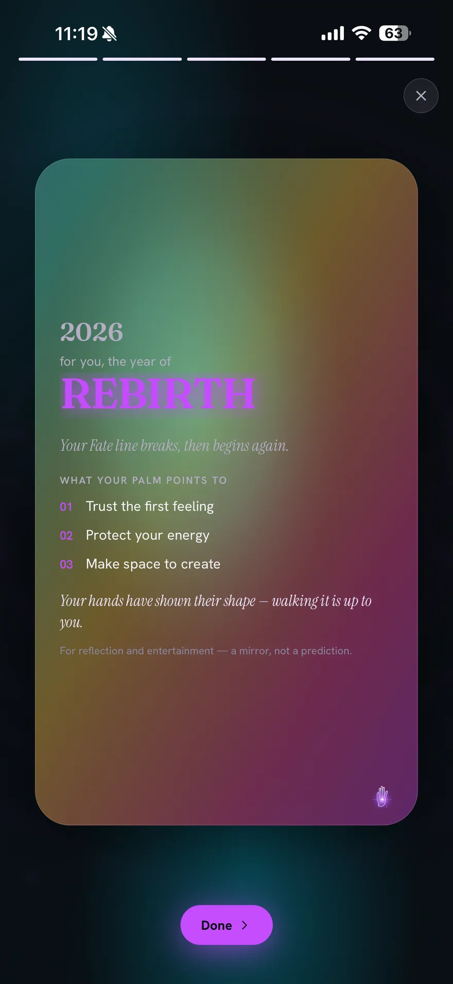 A Palmy story card